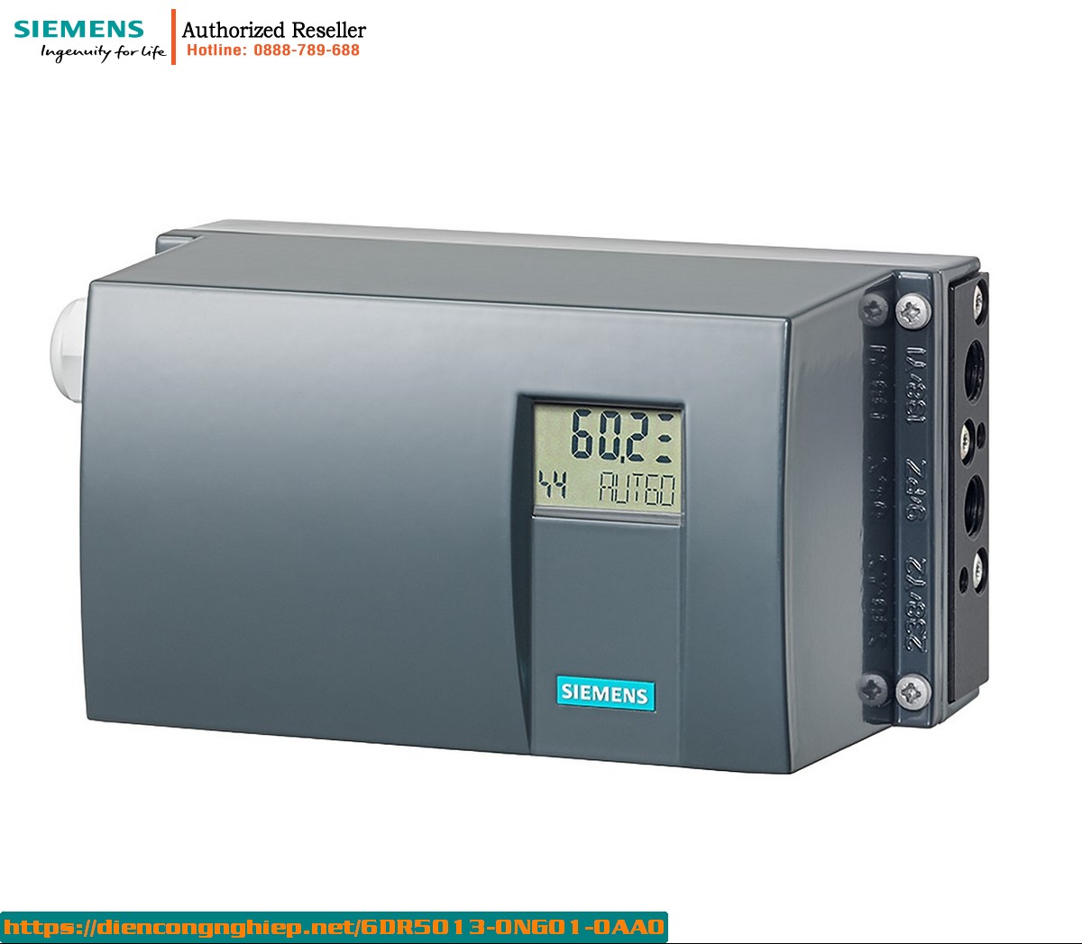 Bộ định vị điện khí nén SIPART PS2 6DR5013-0NG01-0AA0 - Tín hiệu 4-20mA, vỏ nhôm, phát hiện vị trí không tiếp xúc NCS, đầu ra analog AOM