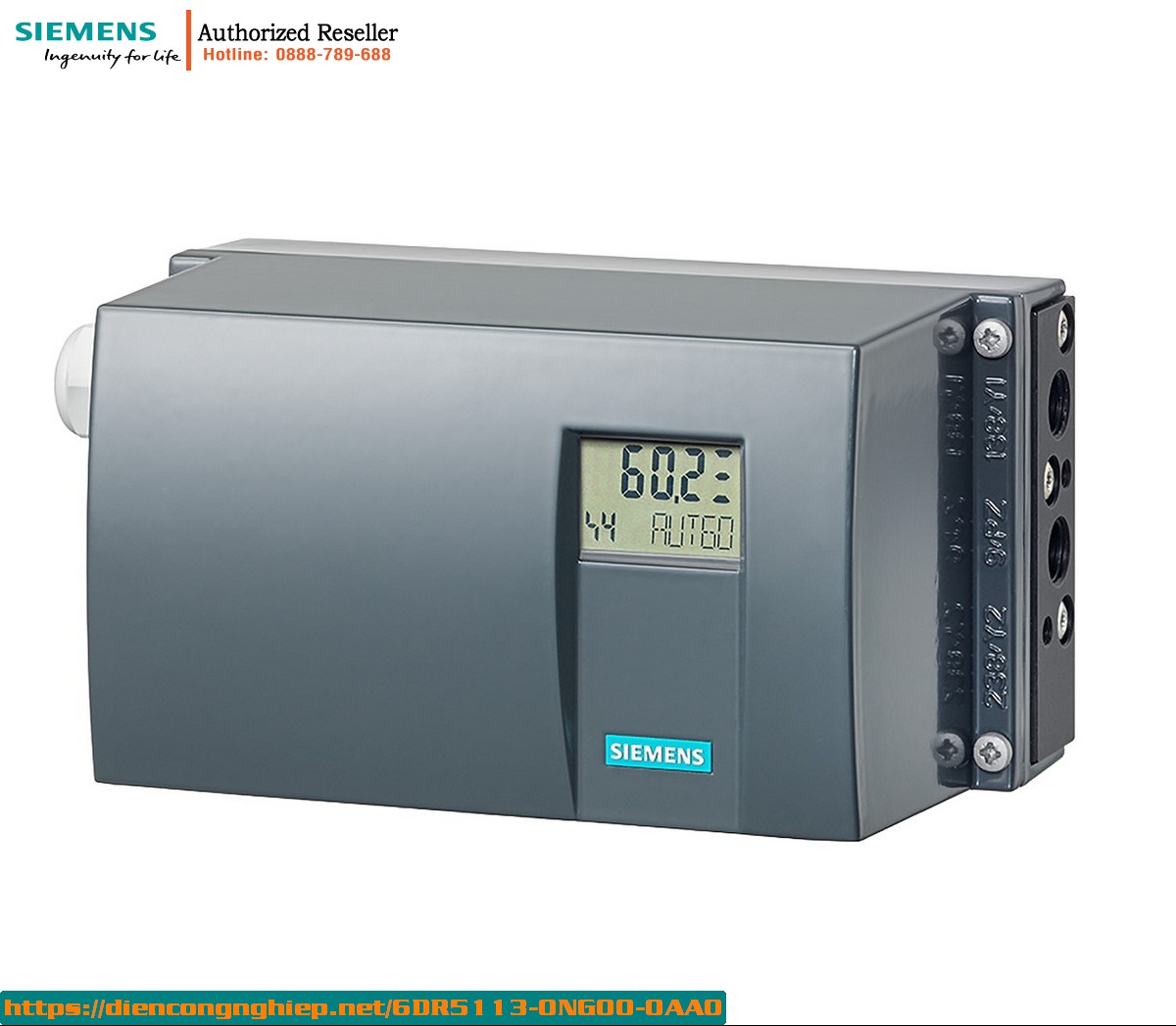 Bộ Định Vị Điện Khí Nén SIPART PS2 Smart 6DR5113-0NG00-0AA0 - HART, 4-20mA, Vỏ Nhôm, Không Tiếp Xúc, Cho Xi Lanh Tuyến Tính & Góc