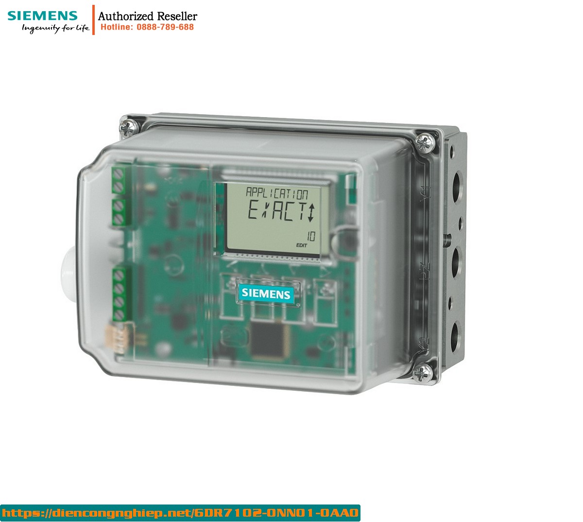 Bộ định vị điện khí nén SIPART PS100 6DR7102-0NN01-0AA0 - Điều khiển van tự động 4-20mA, dễ lắp đặt, vỏ polycarbonate