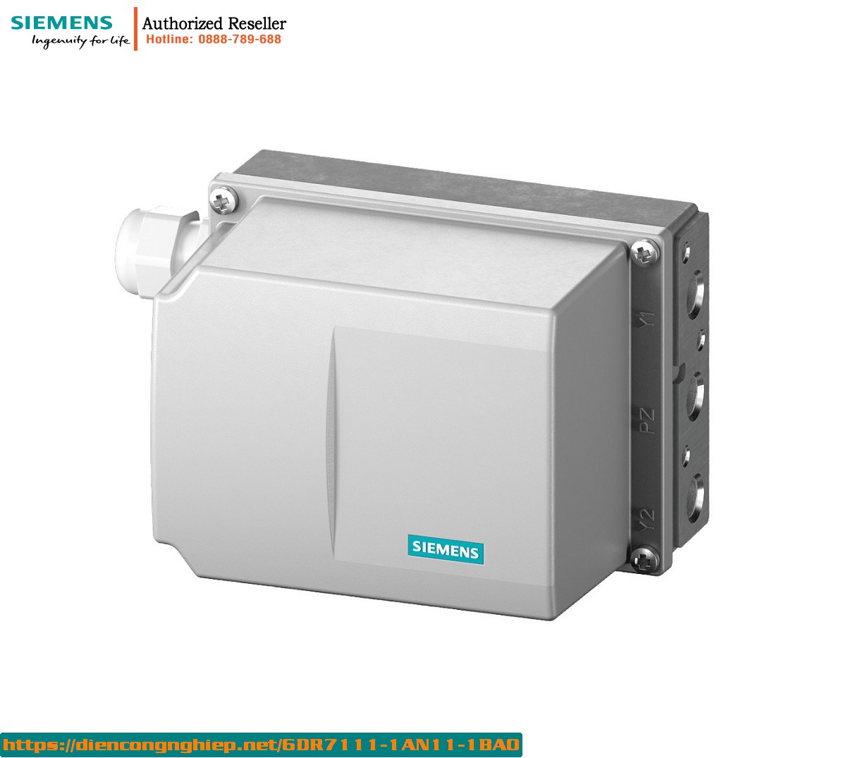 Bộ Định Vị Điện Khí Nén SIPART PS100 6DR7111-1AN11-1BA0 - HART 4-20mA, Vỏ Nhôm, Cấp Phòng Nổ Ex i