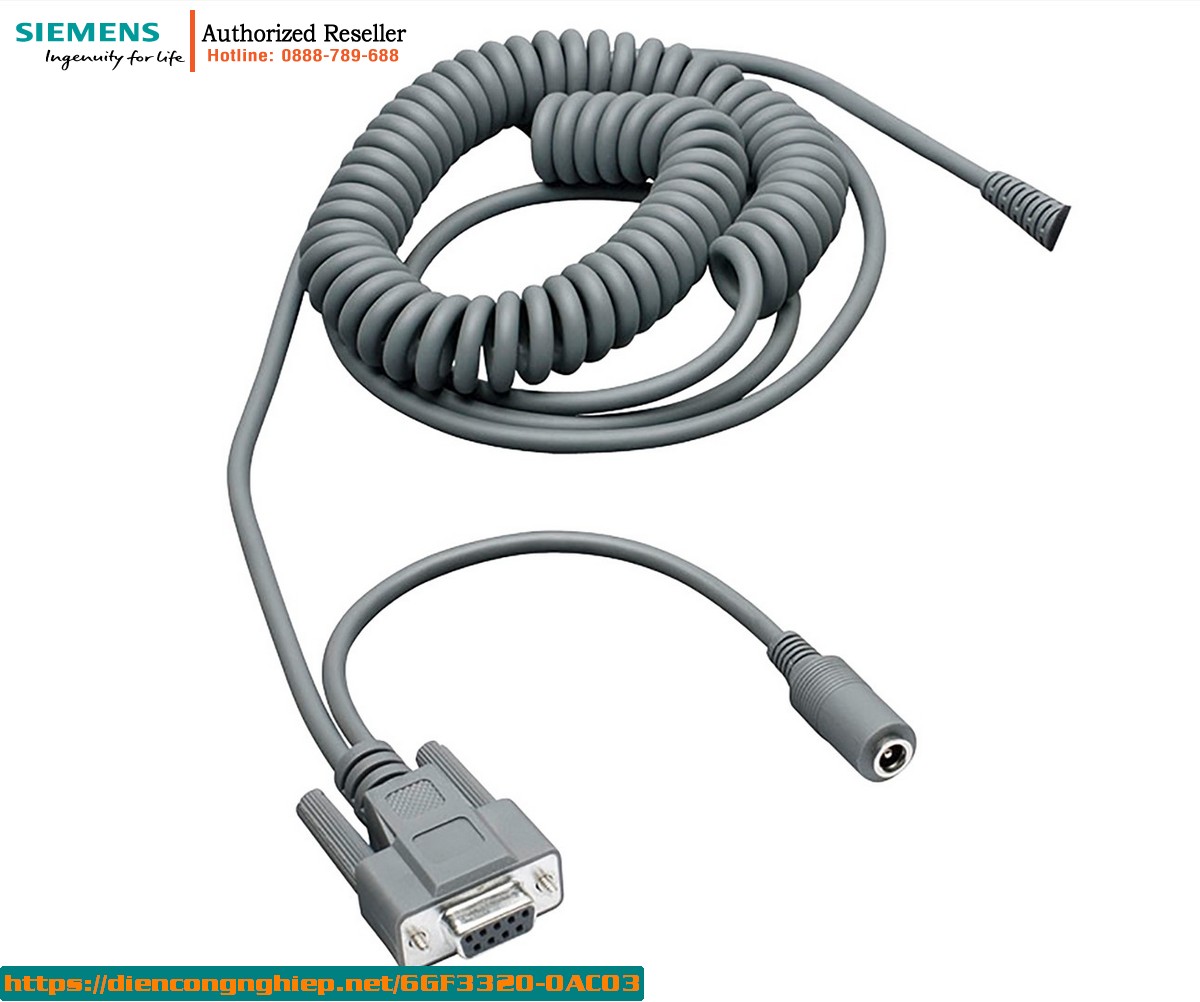 Cáp RS232 Không Nguồn 6GF3320-0AC03 - Dây Cáp Xoắn Ốc 2.4m Cho MV320 Chính Hãng
