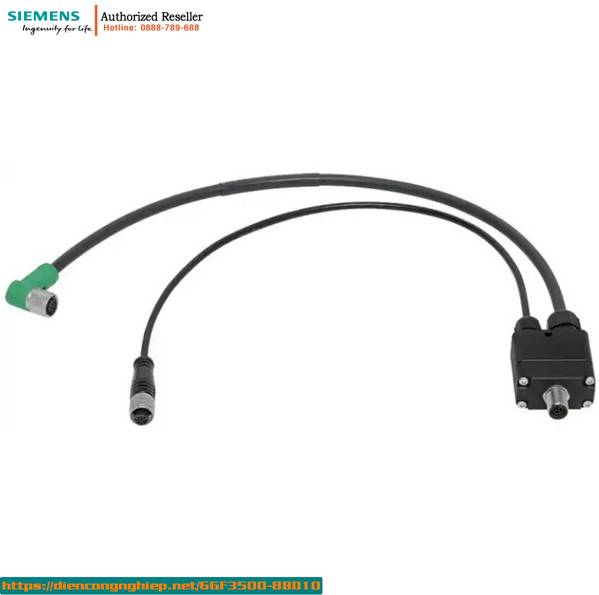Dây Cáp Adapter 6GF3500-8BD10 - Kết Nối Đèn Vòng MV500/MV540, Cổng M12, Dài 25cm