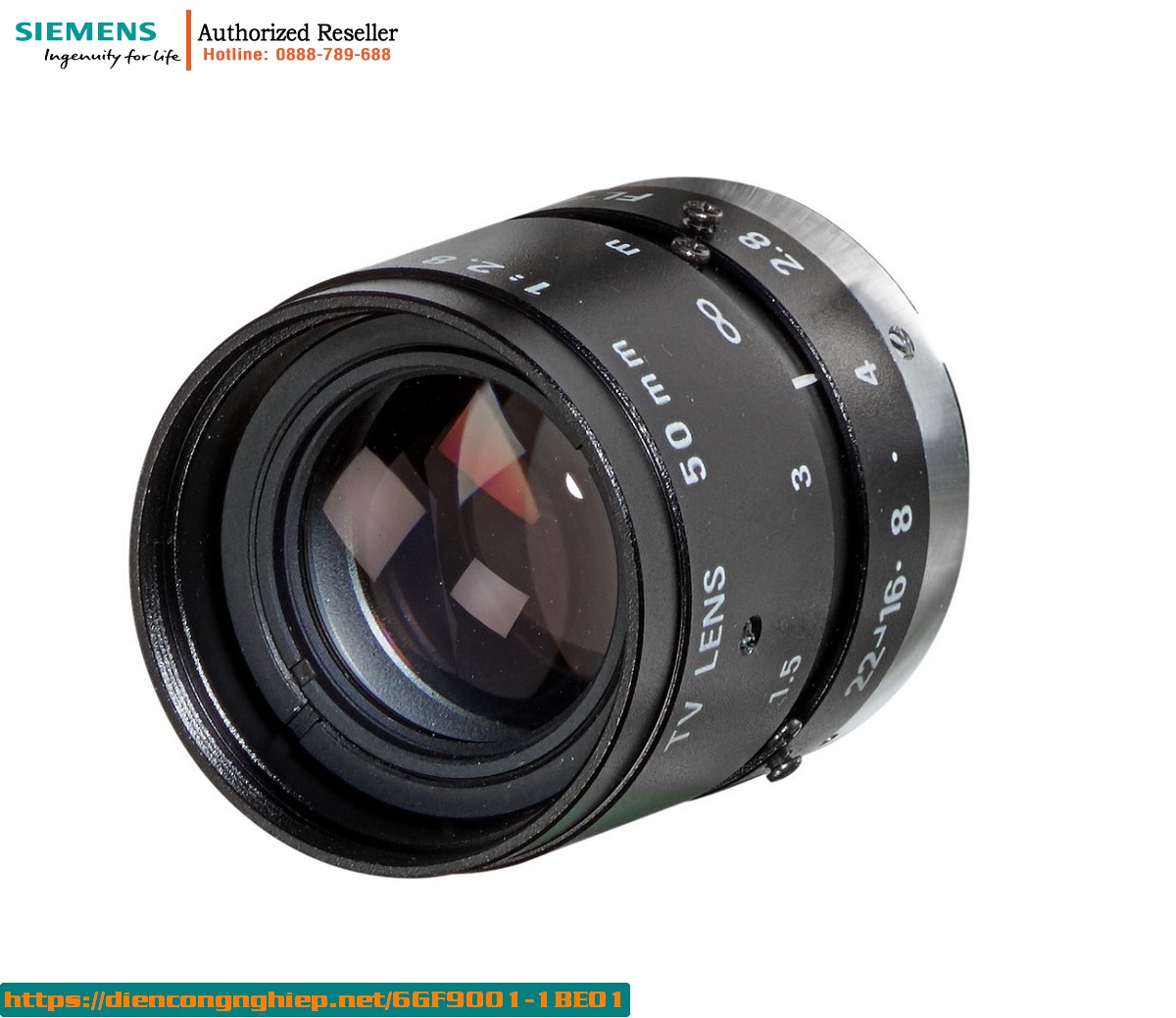 Ống kính Mini 8.5mm 6GF9001-1BE01 - Tiêu cự cố định, khẩu độ và focus điều chỉnh D42mm, chính hãng