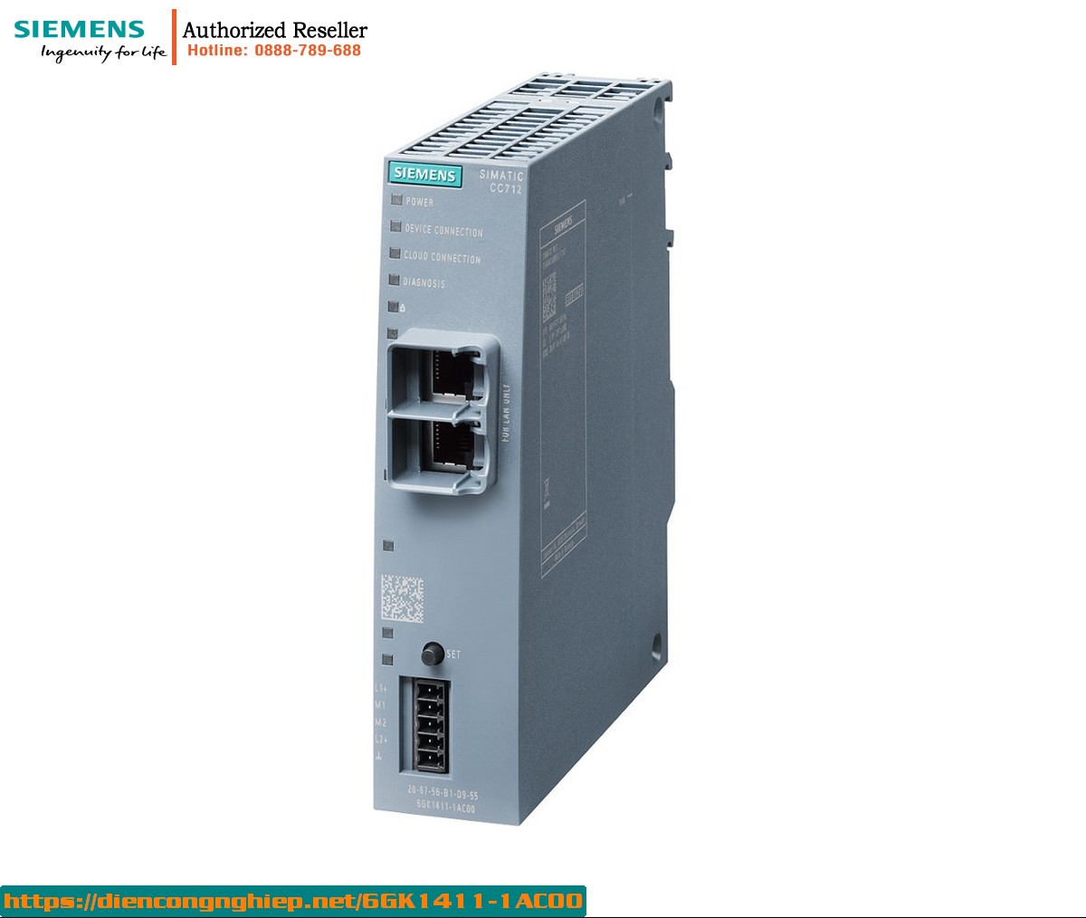 Gateway IoT SIMATIC CloudConnect 7 CC712 - Thiết Bị Kết Nối Cloud Cho PLC Siemens, Hỗ Trợ Đa Giao Thức S7, OPC UA, Modbus, MQTT - 6GK1411-1AC00