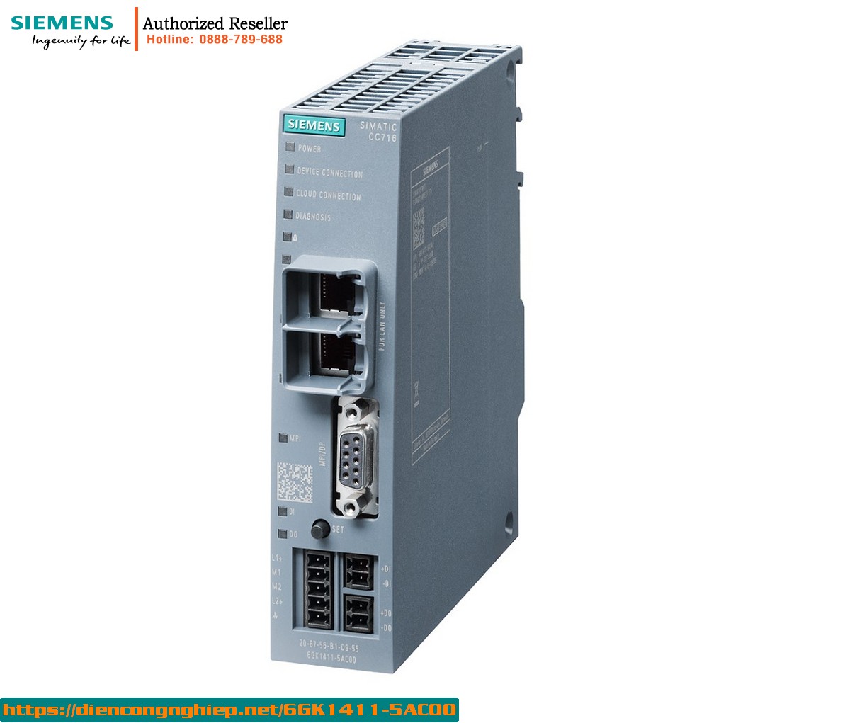 Gateway IoT SIMATIC CloudConnect 7 6GK1411-5AC00 - Kết nối thiết bị tự động hóa tới Cloud, hỗ trợ S7, OPC UA, Modbus, MQTT