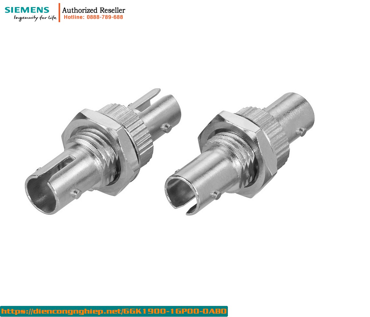 Bộ ghép nối FO BFOC 6GK1900-1GP00-0AB0 - Lắp ráp tại hiện trường, tương thích cáp quang đa mode/ single-mode - Hộp 10 cái