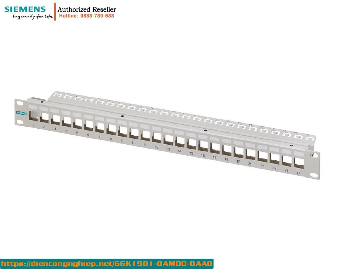 Khung Module 19 inch 1RU 6GK1901-0AM00-0AA0 - Hỗ trợ lắp đặt IE RJ45 Keystone/FO LC Coupler