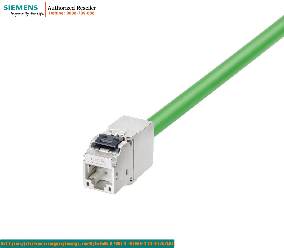 Ổ Cắm Mạng RJ45 Siemens 6GK1901-0BE10-0AA0 - Module Keystone Cat6A 4 Cổng, Vỏ Kim Loại, Lắp Ray DIN & Panel 19
