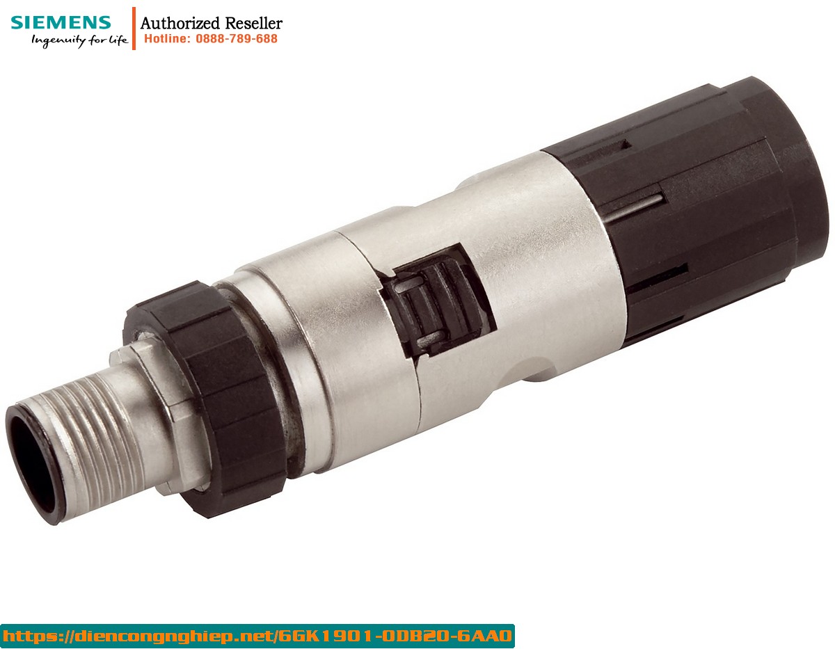 Đầu Nối M12 Công Nghiệp 6GK1901-0DB20-6AA0 - Cổng D-Coded, Vỏ Kim Loại, Tương Thích SCALANCE & ET 200 PRO