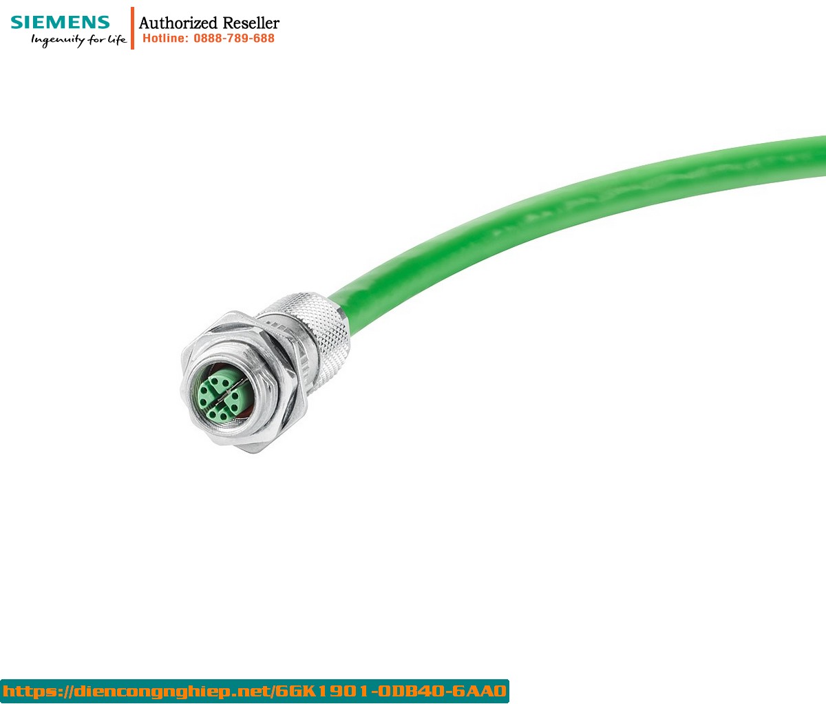Đầu Nối Cáp M12 IE FC 6GK1901-0DB40-6AA0 - X-Coded, 8 Chân, Lắp Đặt Tại Hiện Trường, Vỏ Kim Loại