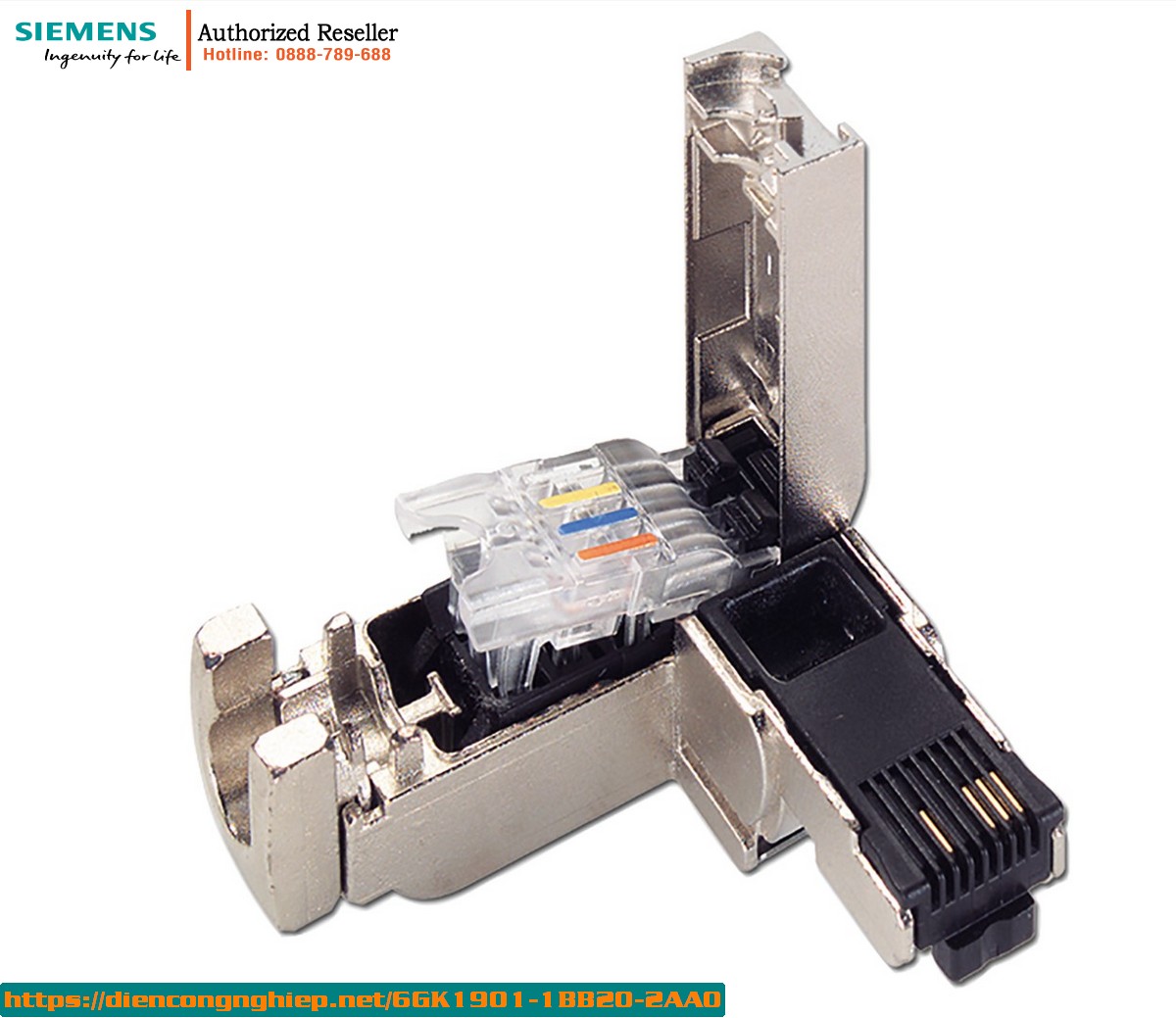 Đầu Nối RJ90 Công Nghiệp 6GK1901-1BB20-2AA0 - Đầu Cáp Ethernet FastConnect 90 Độ, Vỏ Kim Loại Bền Bỉ, Tương Thích Cáp IE FC TP