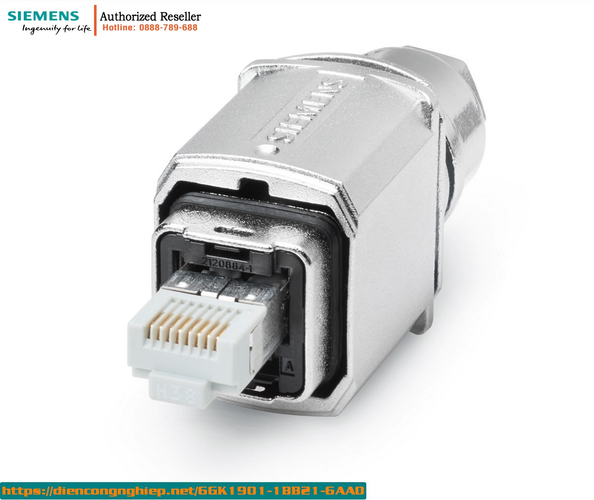Đầu Nối RJ45 Siemens 6GK1901-1BB21-6AA0 IP65 FastConnect - Cắm Trực Tiếp Trên Cáp, Vỏ Kim Loại