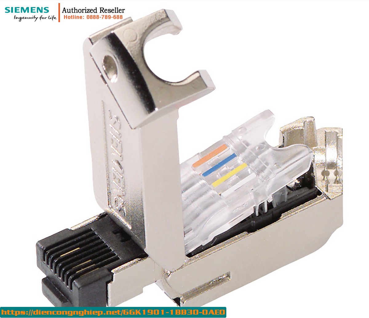 Đầu Nối RJ45 Công Nghiệp 6GK1901-1BB30-0AE0 - FastConnect, Vỏ Kim Loại Bền Bỉ, Tương Thích Cáp IE FC TP, Đóng Gói 50 Cái