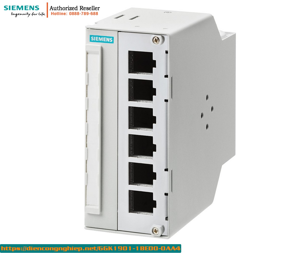 Mô-đun Ổ Cắm Đa Năng 6GK1901-1BE00-0AA4 SIMATIC NET - Hỗ Trợ Gắn Keystone RJ45/LC FO - Lắp Trên Ray DIN