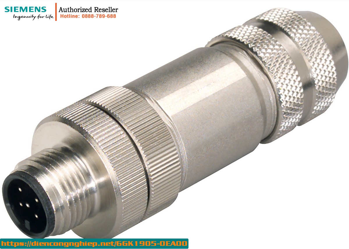 Đầu Nối M12 6GK1905-0EA00 Cho ET 200 - Đầu Cáp Trục, 5 Cái - Lắp Đặt Thực Địa