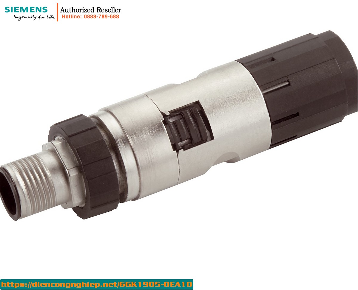 Đầu nối PROFIBUS M12 FC 6GK1905-0EA10 - Vỏ kim loại chống chịu, cổng cáp hướng trục, tương thích ET 200PRO, bộ 5 cái