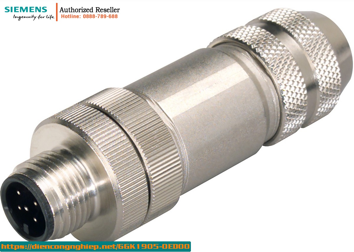 Đầu Nối Chấm Dứt M12 6GK1905-0ED00 Cho ET 200 - Có Điện Trở Tích Hợp, Dành Cho PB, Cổng Cái, Hộp 5 Cái