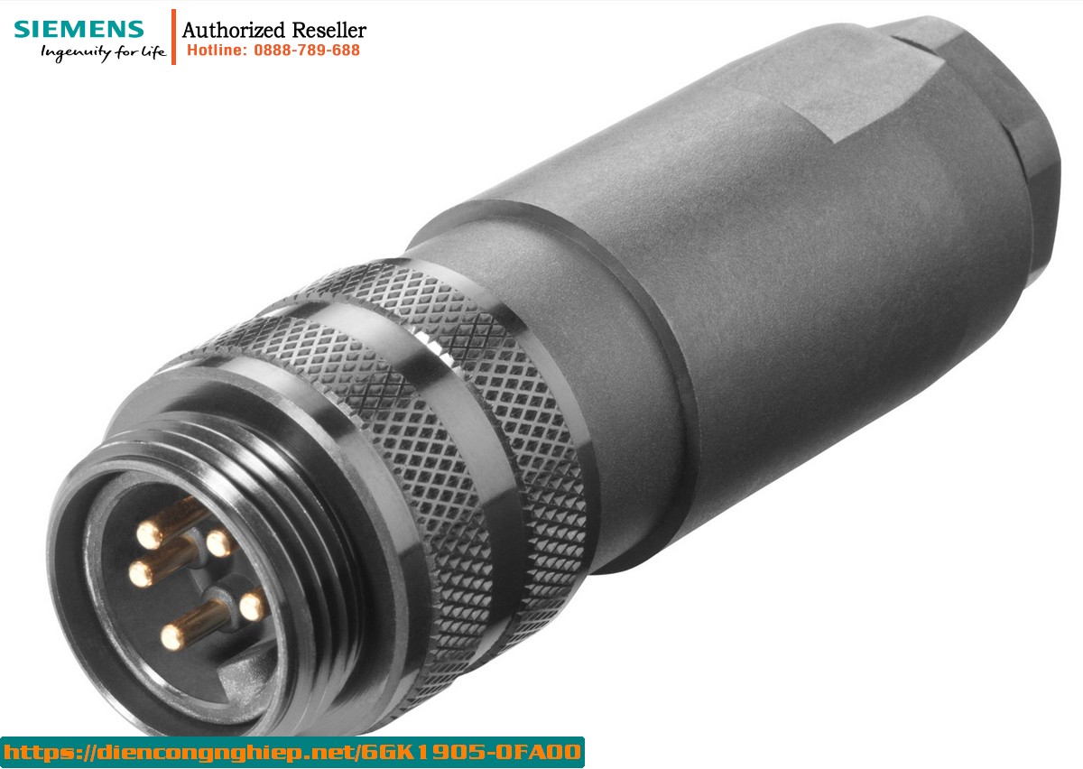 6GK1905-0FA00 - Phích cắm kết nối 7/8 inch cho ET 200, đầu cáp hướng trục, lắp đặt hiện trường