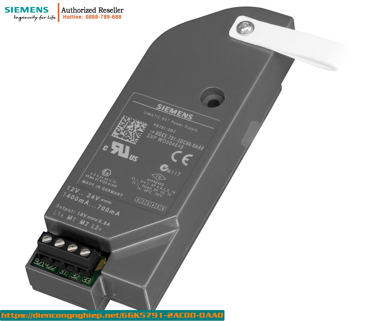 Nguồn Cấp Điện 6GK5791-2AC00-0AA0 PS 791-2AC AC/DC 18V IP65 - Chuyên Dụng Cho SCALANCE W786