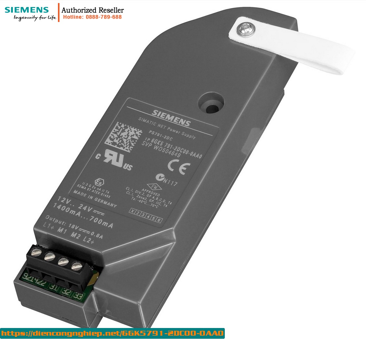 Nguồn Cấp Điện DC/DC 6GK5791-2DC00-0AA0 - 10W, IP65, Dùng Cho SCALANCE W786, Chống Bụi Nước, Nhiệt Độ -40°C Đến 70°C
