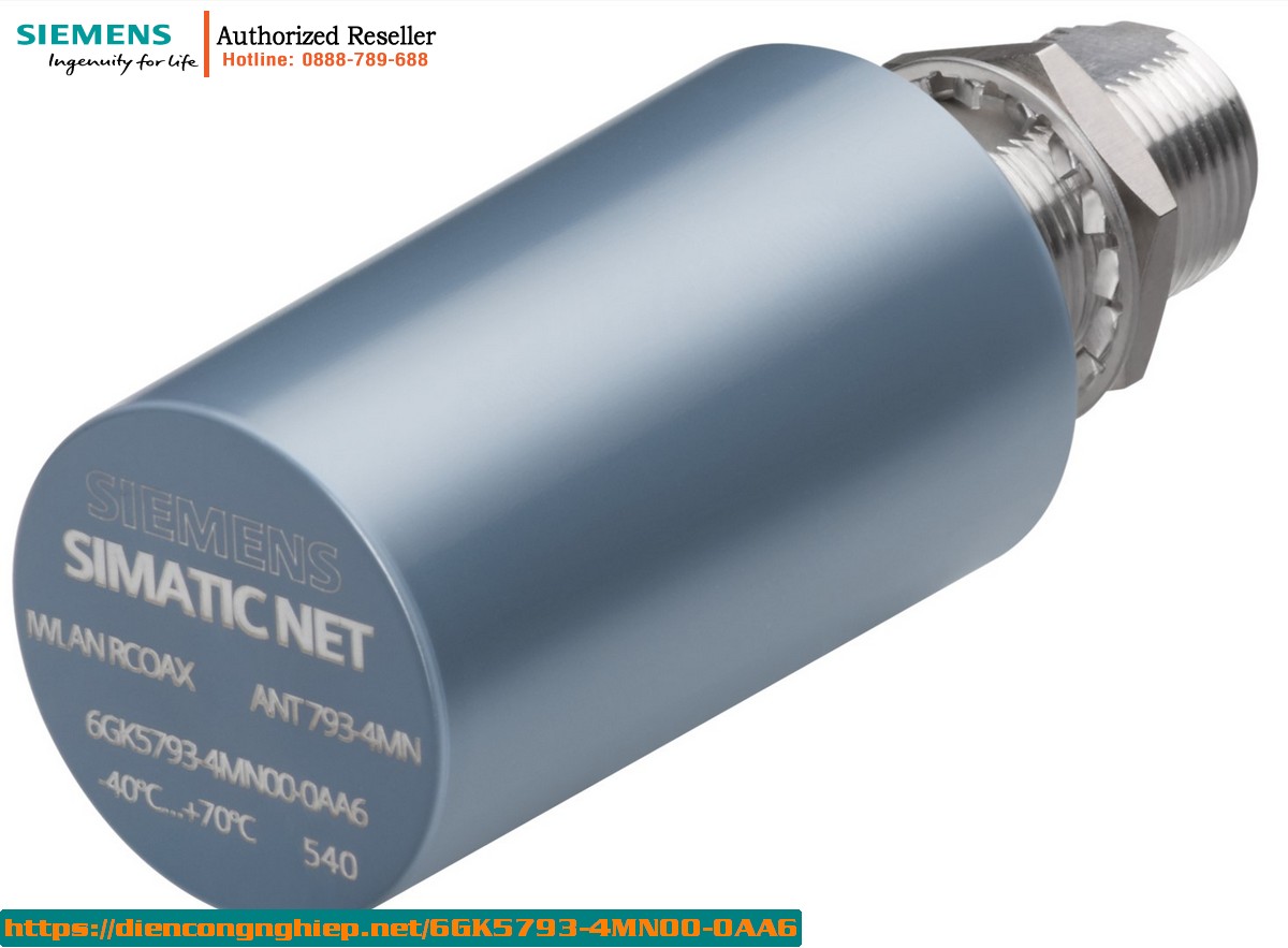 Anten IWLAN 6GK5793-4MN00-0AA6 - Anten Omnidirectional 6 dBi cho hệ thống RCoax, kết nối N-Female, chống nước IP65, dải tần 5GHz