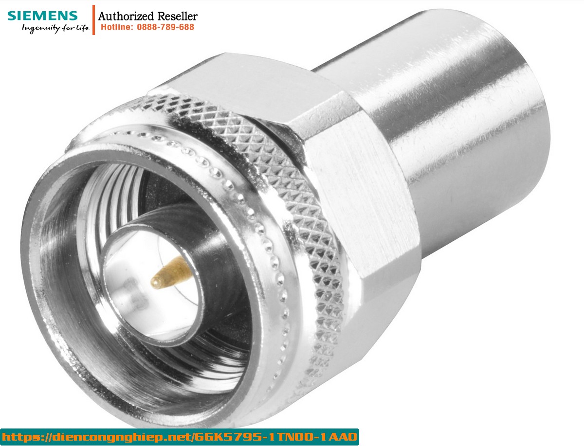 Đầu Nối N-Connect Nam 6GK5795-1TN00-1AA0 | IP65, 50 Ohm, 2.4-5GHz, Chống Bụi Nước, Chính Hãng