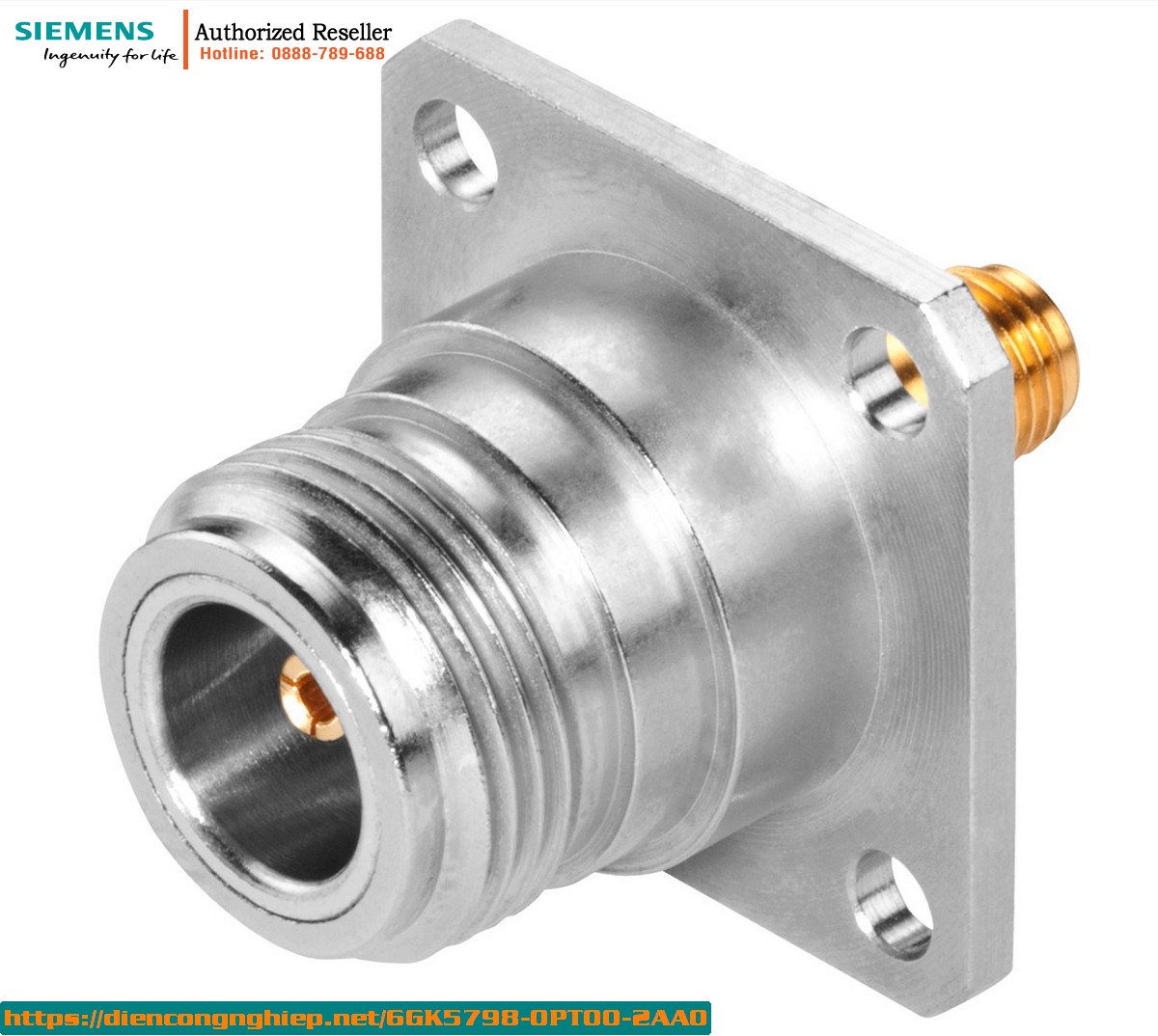Chắc chắn rồi! Đây là tiêu đề sản phẩm được tối ưu hóa cho tìm kiếm: 6GK5798-0PT00-2AA0 - Bộ chuyển đổi Panel N-Connect/SMA Female, tần số 2.4 GHz/5 GHz, lắp tủ điện, tường dày tối đa 5.5mm Tiêu đề này: * Bắt đầu bằng mã sản phẩm chính xác (6GK5798-0PT00-2AA0) để nhận dạng ngay lập tức. * Bao gồm các từ khóa tìm kiếm chính: 