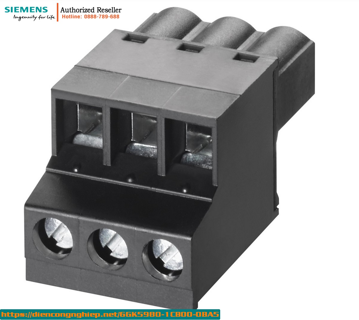 Khối Đấu Dây 3 Cực 6GK5980-1CB00-0BA5 | Nguồn 24V AC/DC cho SCALANCE XB-000 | Hộp 5 Cái | Linh Kiện Thay Thế Chính Hãng