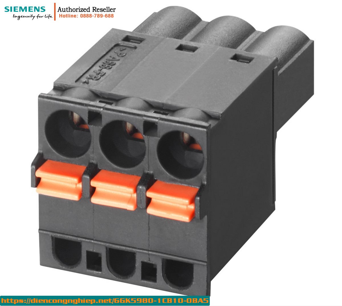 Đầu Nối Nguồn 3 Cực 6GK5980-1CB10-0BA5 | 24V AC/DC | Dành Cho SCALANCE XB-000 | 1 Hộp 5 Cái
