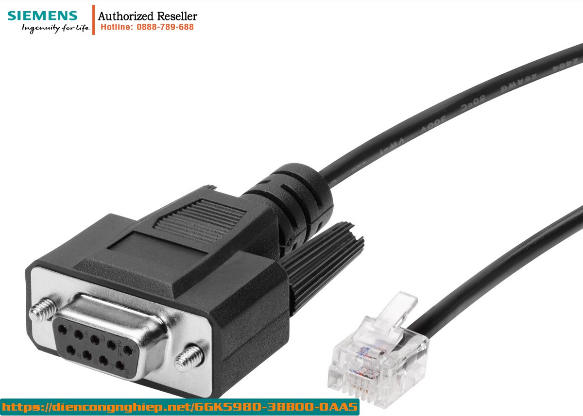 Cáp Serial RJ11/RS232 6GK5980-3BB00-0AA5 - Cáp Lắp Sẵn Dài 3m - Phụ Tùng Chính Hãng