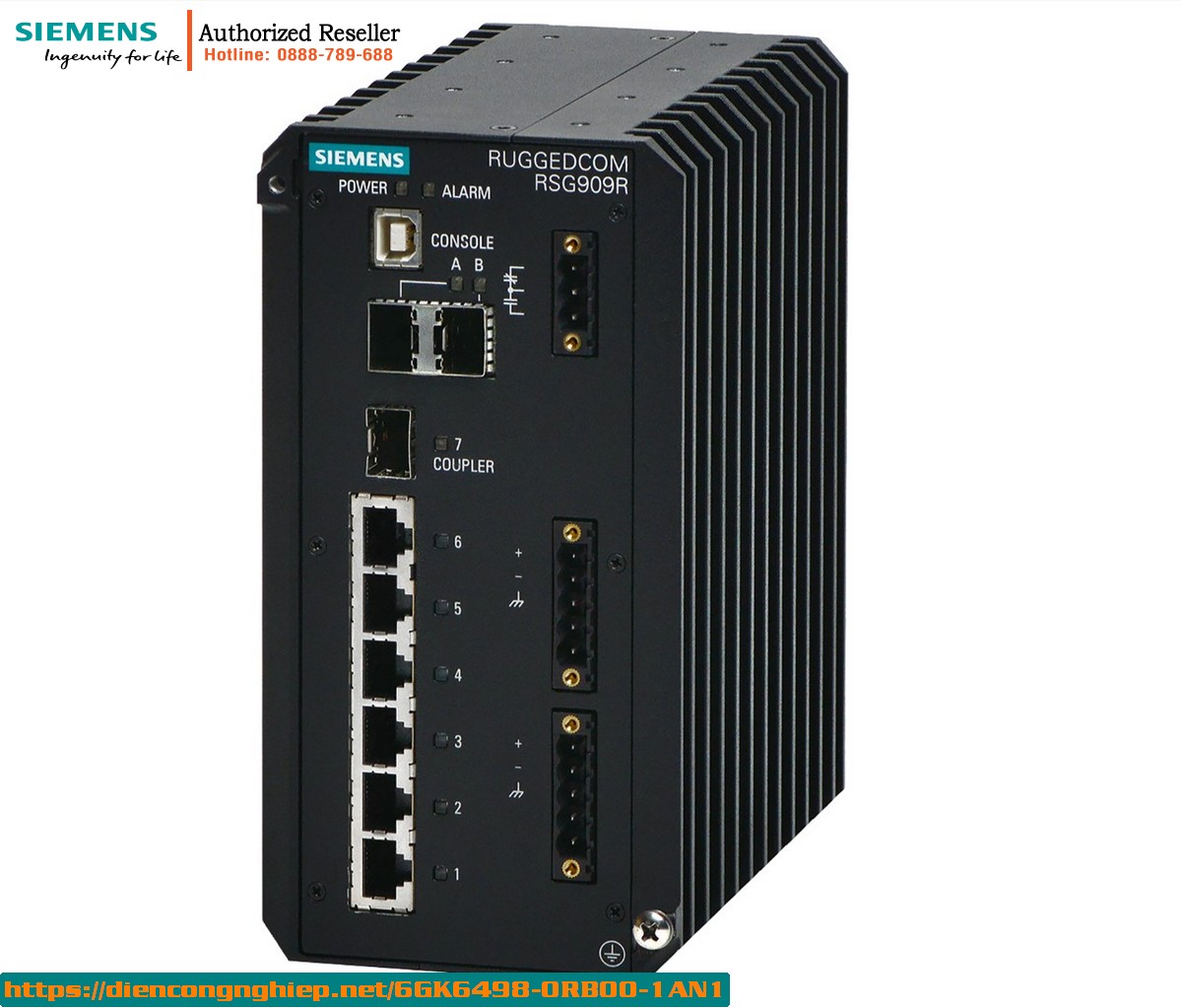 Bộ Chuyển Mạch Ethernet Công Nghiệp 9 Cổng 6GK6498-0RB00-1AN1 - Quản Lý Hoàn Toàn, Tích Hợp HSR/PRP RedBox, Chống Nhiễu, Hoạt Động -40°C đến +85°C, Lắp DIN Rail