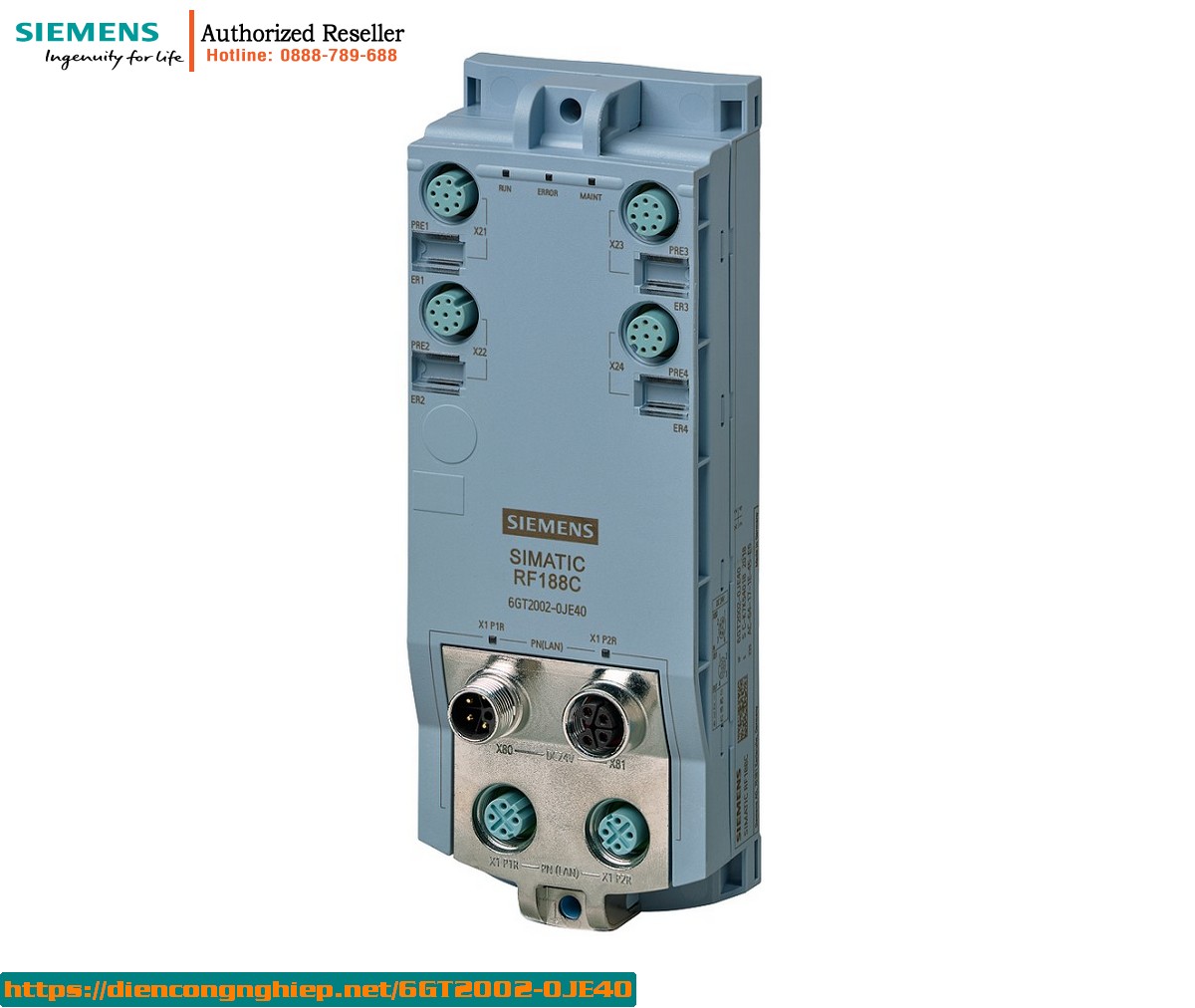 Module RFID 6GT2002-0JE40 - Hỗ trợ PROFINET, Ethernet, EtherNet/IP, OPC/UA - Kết nối 4 đầu đọc RF188C