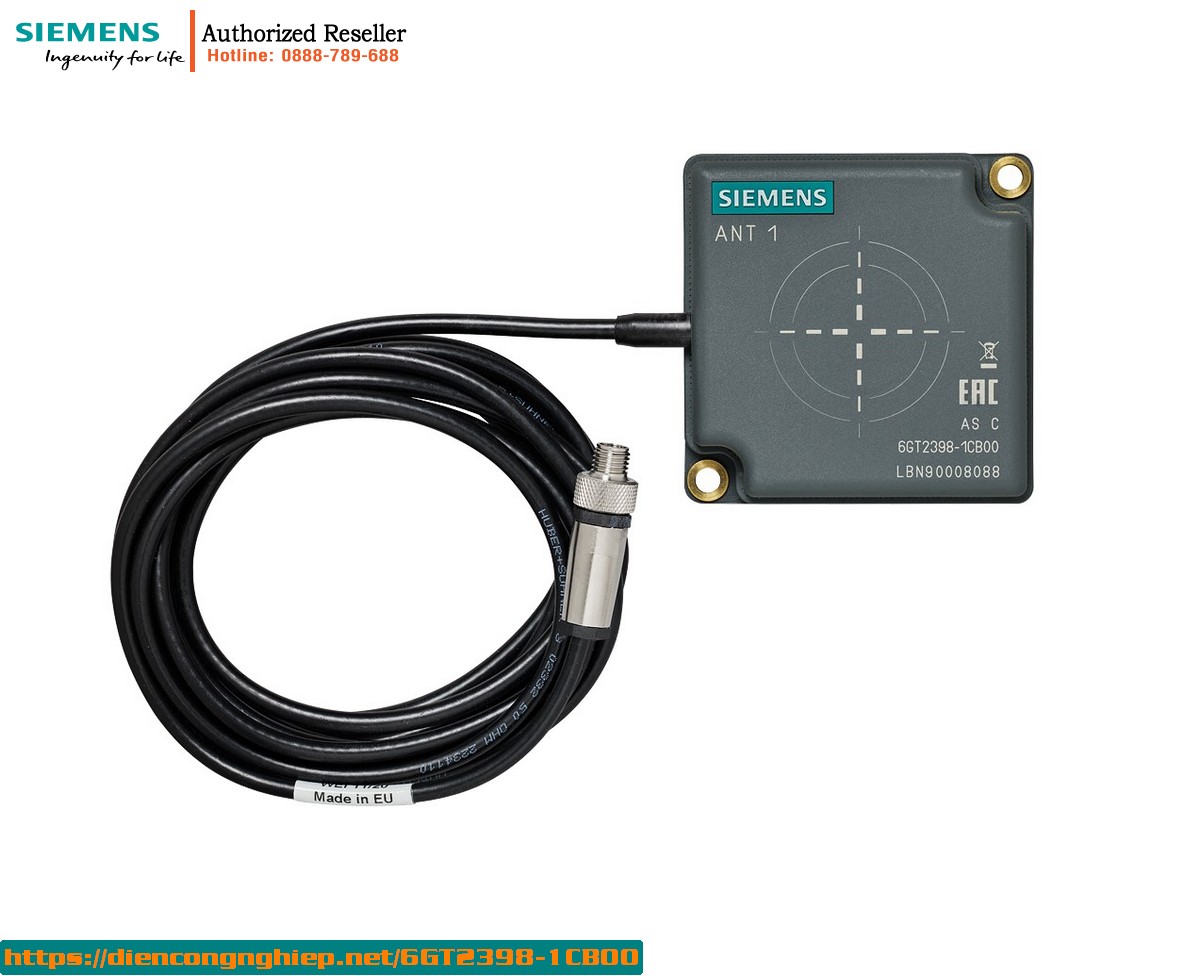 Anten Công Nghiệp Chống Nước 6GT2398-1CB00 RF300/RF200 ANT 1 PVC IP65, Cáp 3m, -25°C đến +70°C