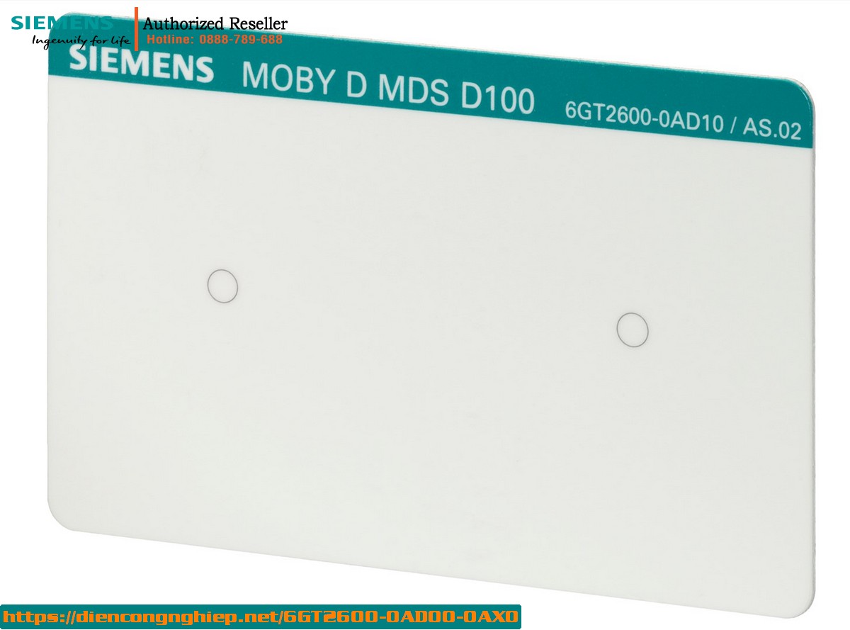Thẻ RFID ISO 15693 ICODE SLI 6GT2600-0AD00-0AX0 - Transponder MDS D100 cho RF200/RF300, bộ nhớ 112 byte, chịu nhiệt +60°C