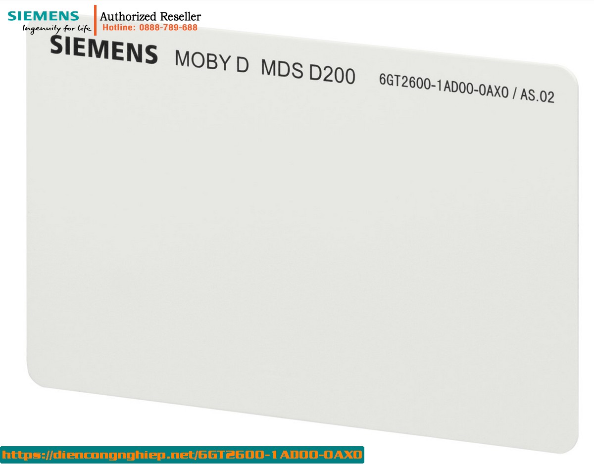 Thẻ RFID MDS D200 6GT2600-1AD00-0AX0 - Transponder ISO 15693, Chip TI TAGIT HFI, Bộ nhớ 256-byte, Tương thích RF200/RF300