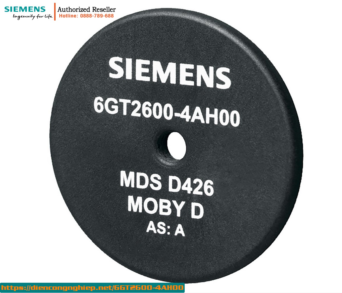 Thẻ Transponder MDS D426 6GT2600-4AH00 cho RF200/RF300 - ISO 15693 - Chip Fujitsu - Giá Tốt