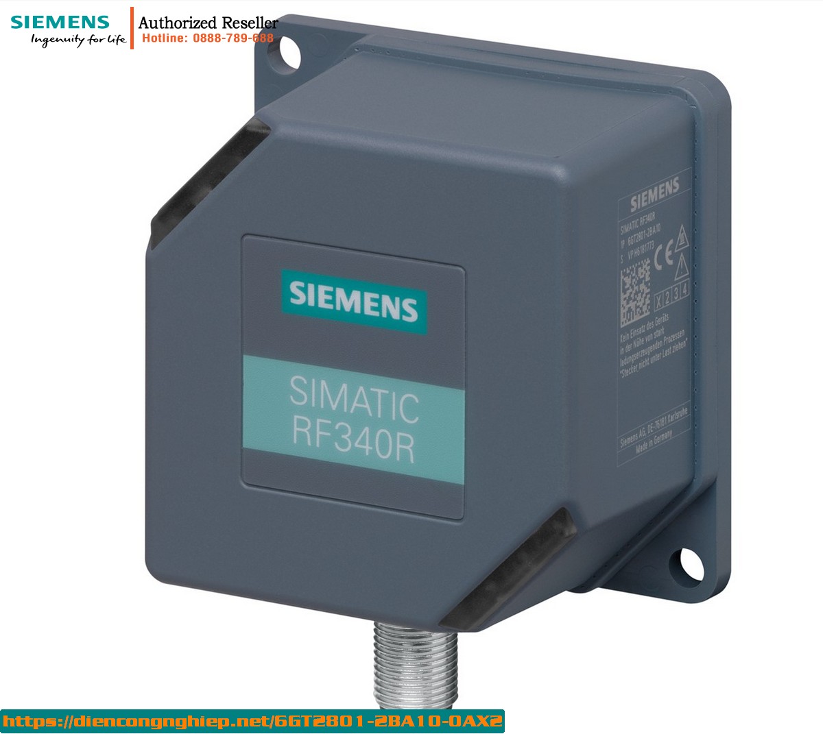Đầu đọc RFID SIMATIC RF340R (6GT2801-2BA10-0AX2) - Chuẩn ATEX/IECEx, IP67, chống cháy nổ cho vùng nguy hiểm