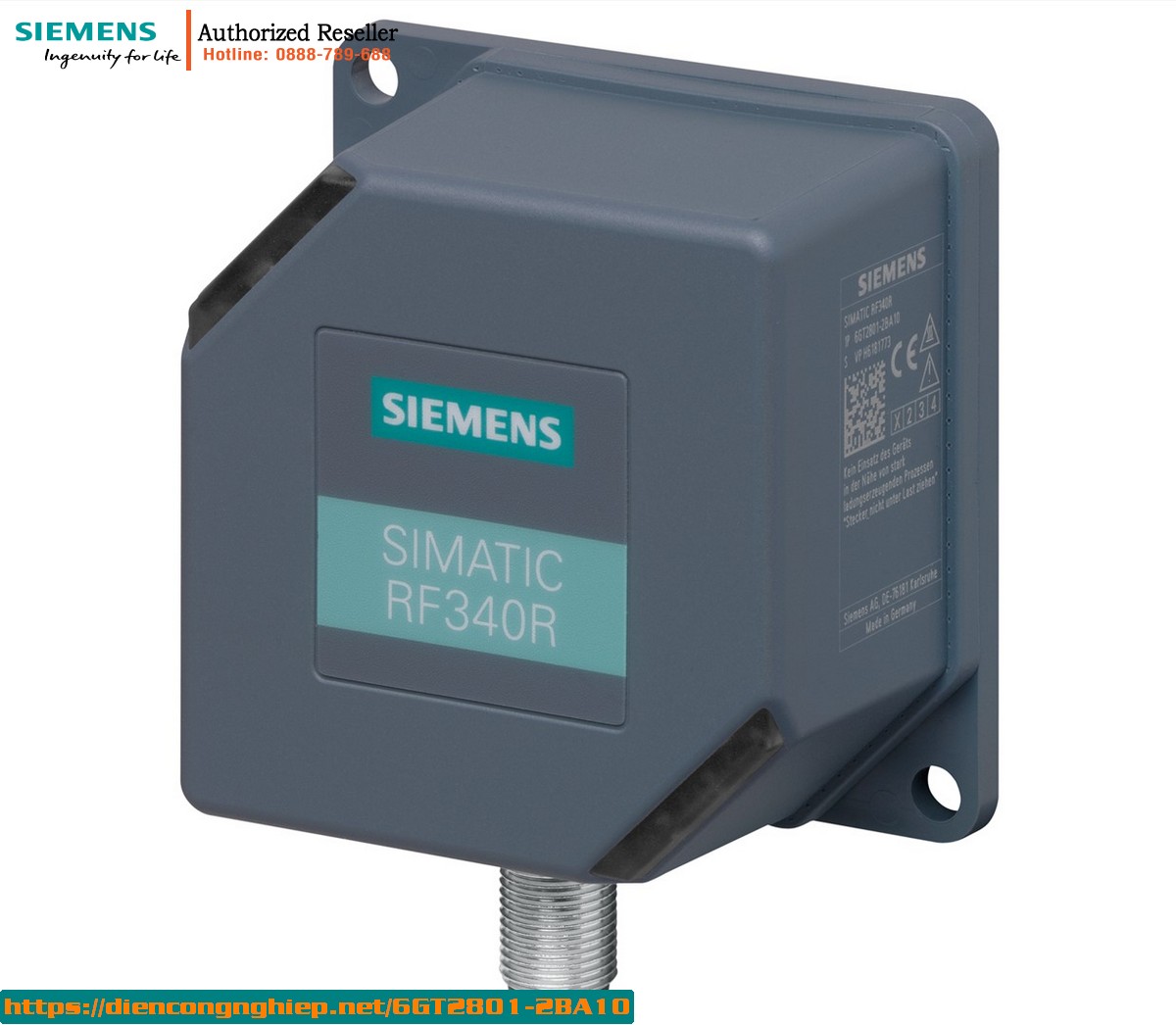 Máy Đọc RFID SIMATIC RF340R (GEN2) 6GT2801-2BA10 - Giao Tiếp RS422, IP67, Nhiệt Độ -25 đến +70°C, Anten Tích Hợp