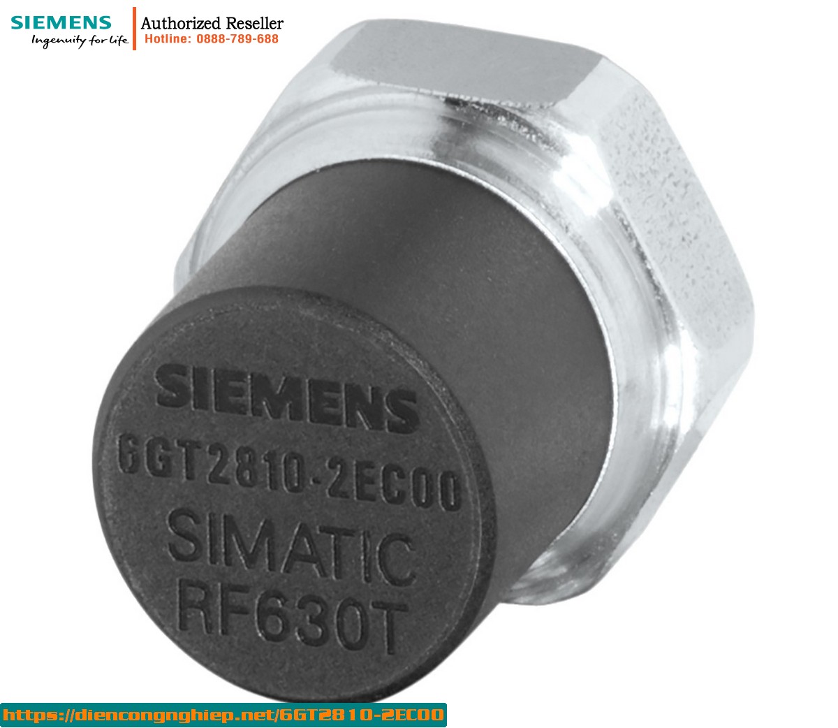 Thẻ RFID 6GT2810-2EC00 SIMATIC RF630T Gắn Kim Loại, Chịu Nhiệt Cao - IP68