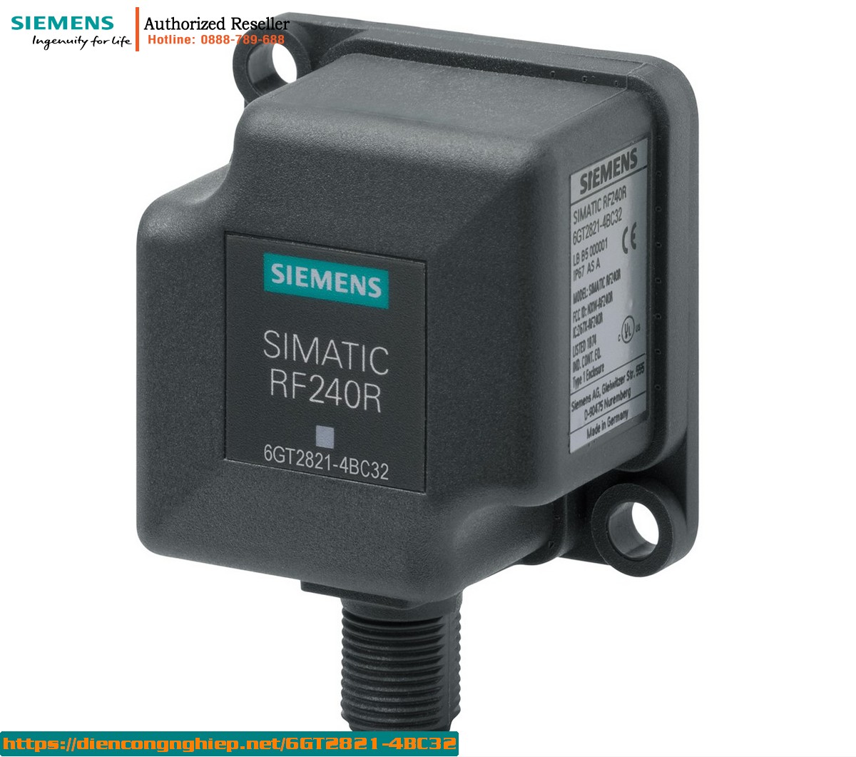 Đầu Đọc RFID SIMATIC RF240R 6GT2821-4BC32 - Giao Diện IO-Link, IP67, Chịu Nhiệt -25 đến +70°C