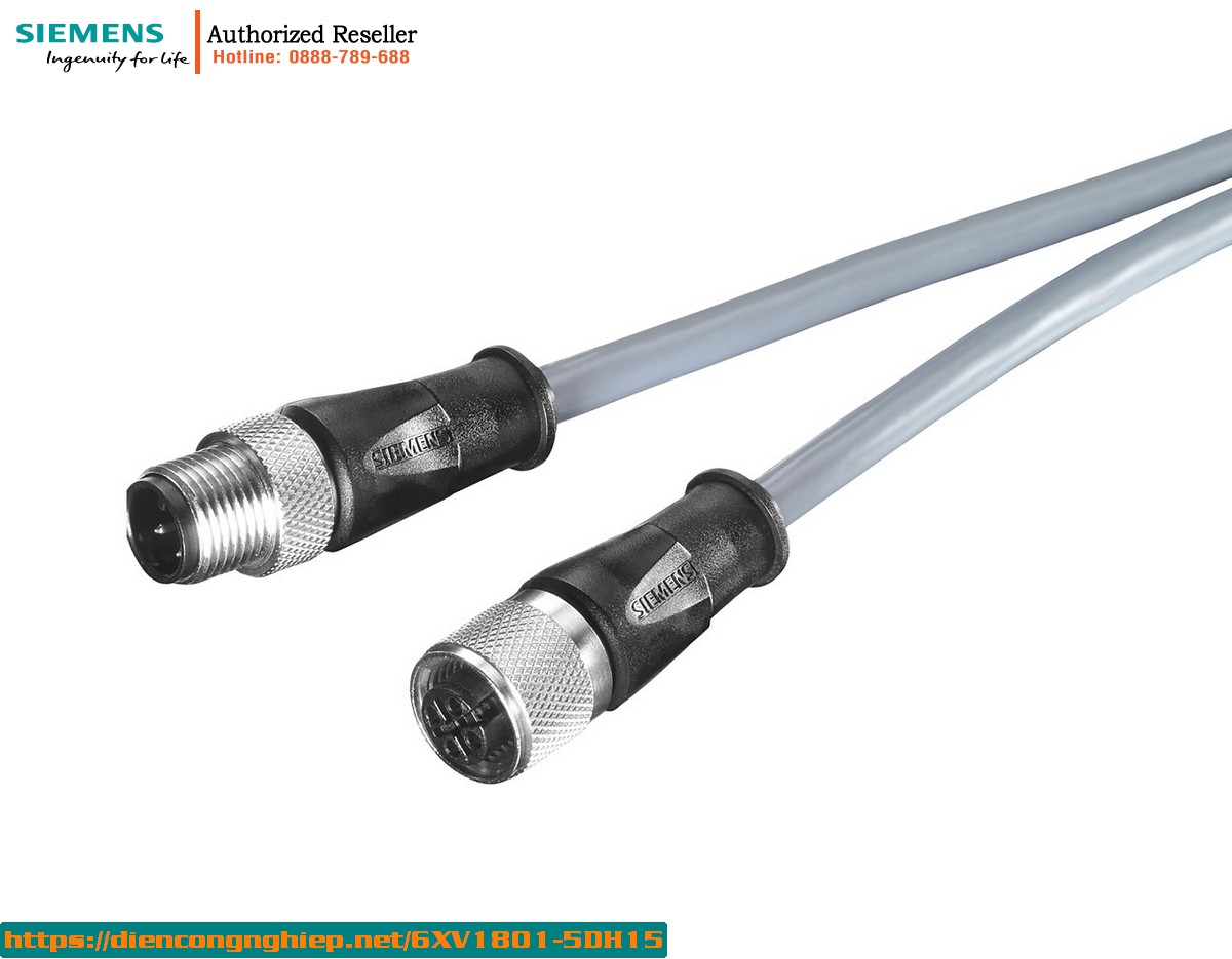 Cáp Kết Nối Nguồn 6XV1801-5DH15 M12 A-Code 4 Cực 1.5m Cho ET 200 - Tiền Lắp Ráp