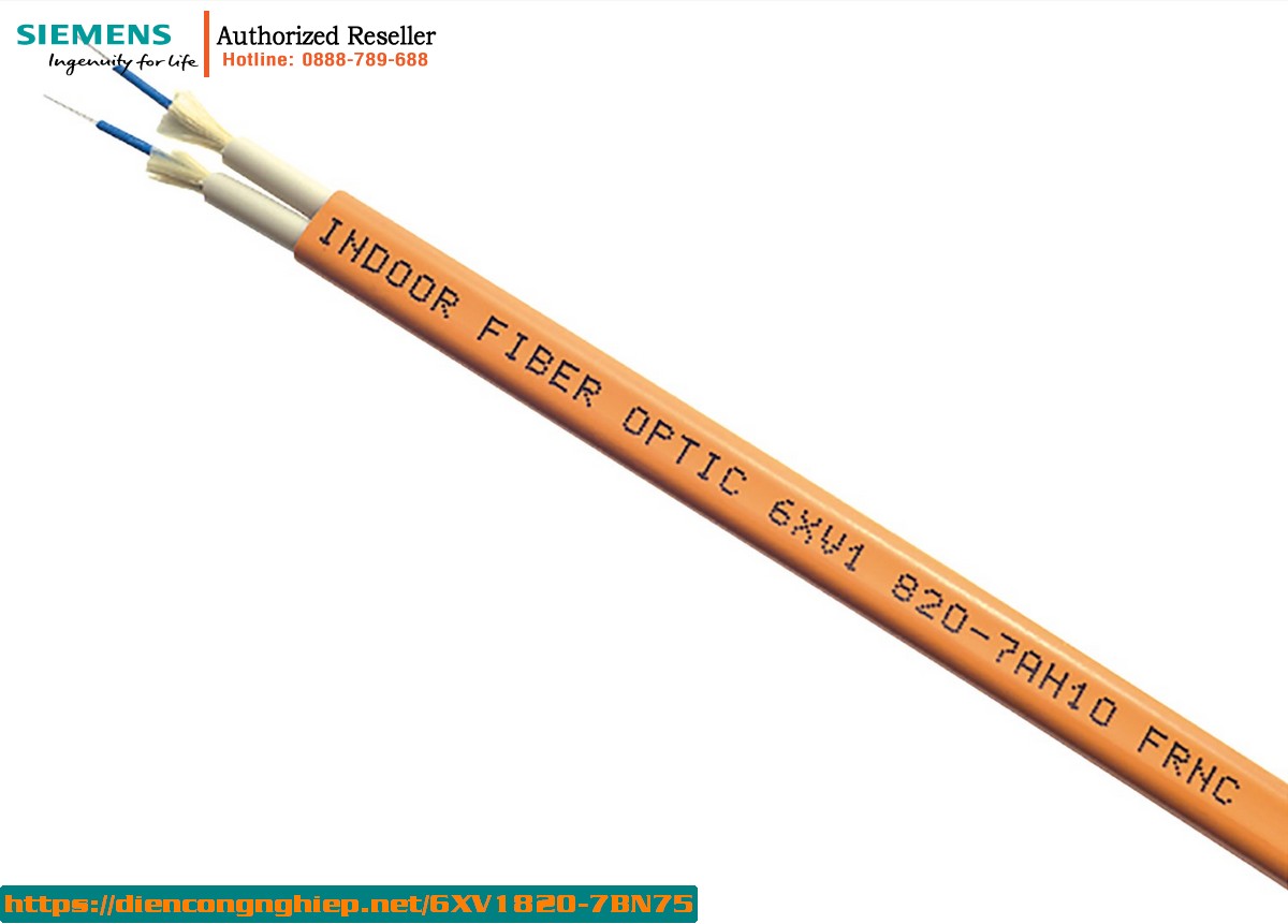 Cáp quang trong nhà 6XV1820-7BN75 - Chống cháy, halogen-free, 4 đầu BFOC, dài 75m