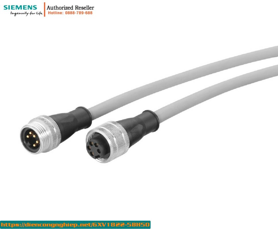 Dây Cáp Cấp Nguồn ET 200 6XV1822-5BH50 - 7/8" 5 Cực 5m, Lắp Đặt Sẵn 3 6XV1822 5BH50