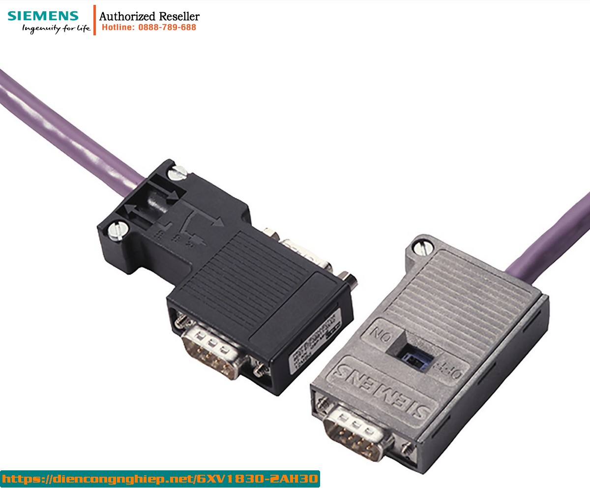 Dây Cáp PROFIBUS 6XV1830-2AH30 - Cáp Cắm Sẵn 3m, Đầu Nối D-sub 9 Chân, Có Trở Kháng - Chính Hãng