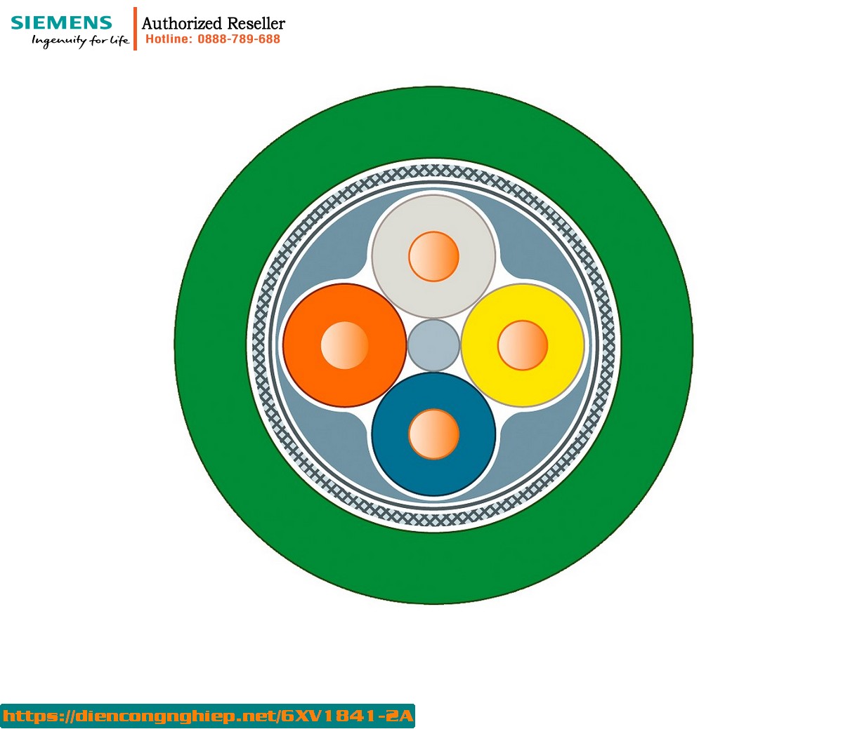 Cáp PROFINET 6XV1841-2A - Cáp Ethernet Công Nghiệp Cat5e Chống Nhiễu, Bán Theo Mét 1 Cáp PROFINET 6XV1841-2A - Cáp Ethernet Công Nghiệp Cat5e Chống Nhiễu, Bán Theo Mét