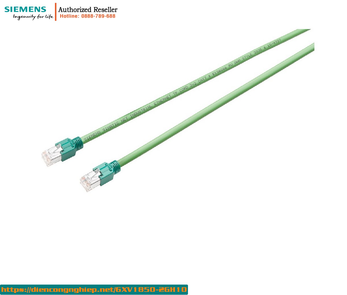 Dây Mạng Công Nghiệp 6XV1850-2GH10 - Cáp Ethernet RJ45/RJ45 1m Chính Hãng