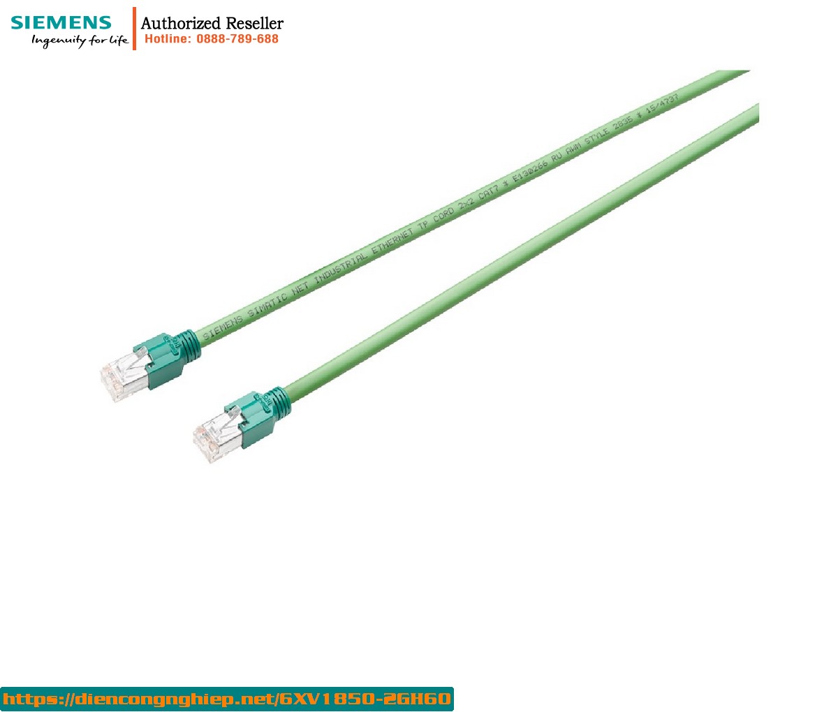 Dây Mạng Công Nghiệp 6XV1850-2GH60 - Cáp Ethernet Xoắn Đôi 6m, 2 Đầu RJ45 Lắp Sẵn