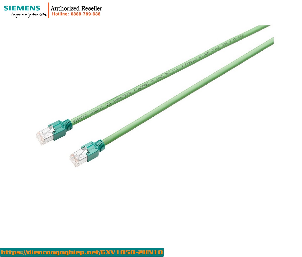 Dây Cáp Mạng Công Nghiệp Ethernet TP 6XV1850-2HN10 - 10m, 2 Đầu RJ45, Chéo RX/TX