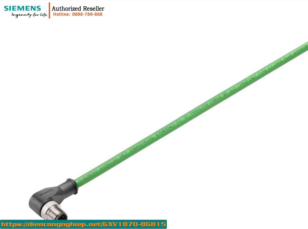 Cáp Kết Nối IE M12 D-Coded 6XV1870-8GH15 - Cáp Trailing 1.5m Pre-Assembled