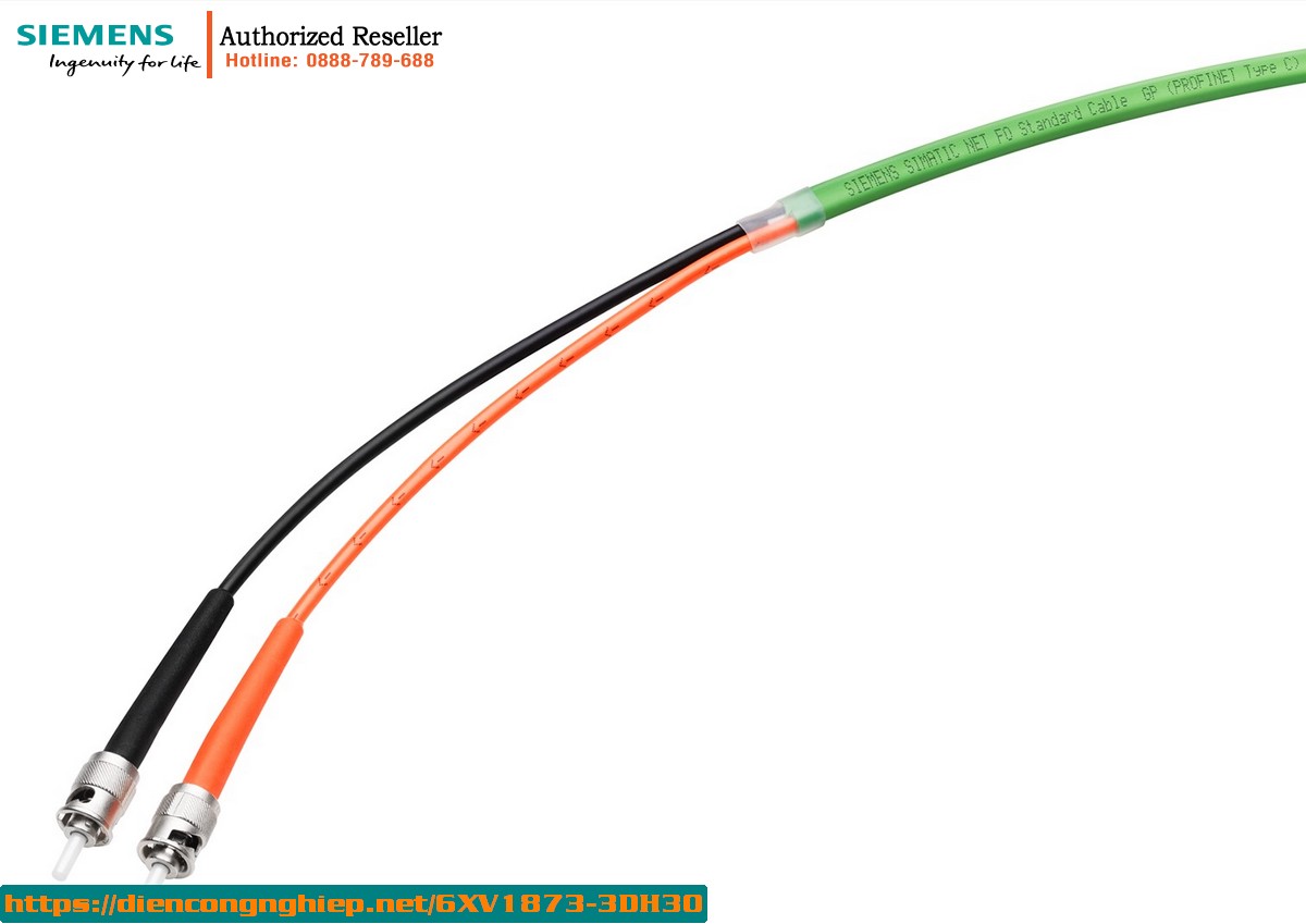 Cáp Quang FO Trailing Cable GP 50/125 6XV1873-3DH30 | Có Sẵn Đầu Nối 2x2 BFOC | Chiều Dài 3.0m